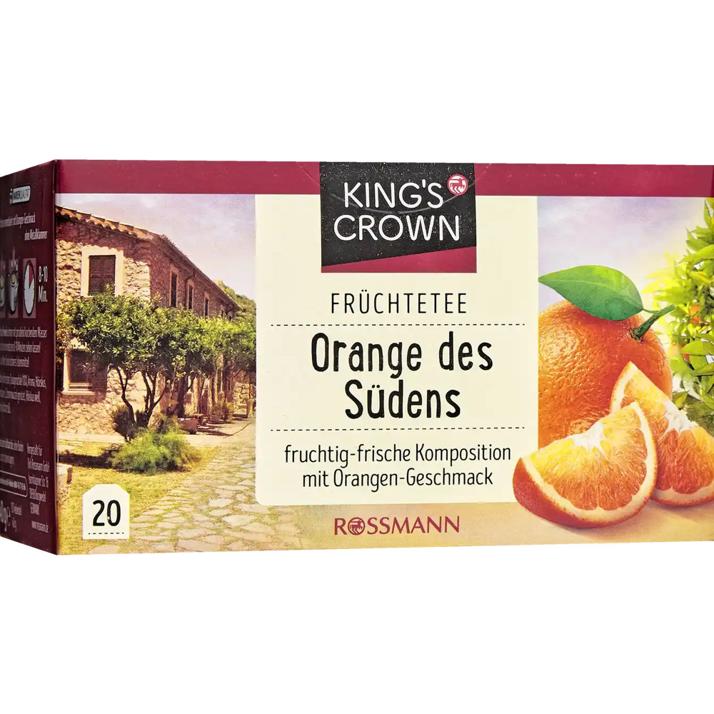 Чай з апельсином KING'S CROWN Früchtetee Orange des Südens 40g, фото 1