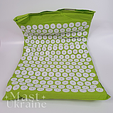 Масажний килимок Аплікатор Кузнєцова + валик голчастий для всього тіла KK-303 салатовий, фото 3