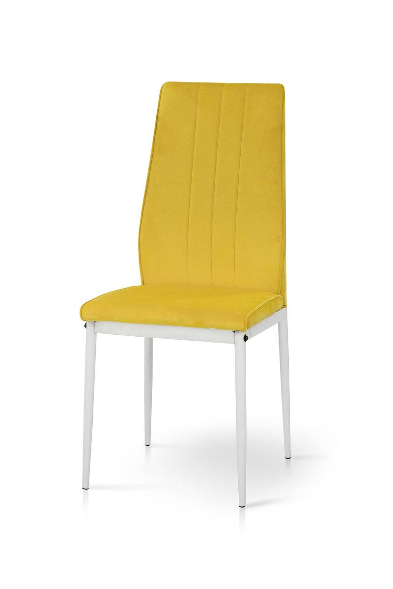 Стілець обідній Річ білий (метал/велюр жовтий), фото 1