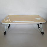 Розкладний столик трансформер підставка для планшета та ноутбука 60х40х26см світле дерево -TPSY-60., фото 5