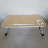 Розкладний столик трансформер підставка для планшета та ноутбука 60х40х26см світле дерево -TPSY-60., фото 4