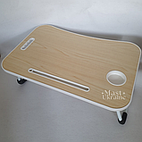 Розкладний столик трансформер підставка для планшета та ноутбука 60х40х26см світле дерево -TPSY-60., фото 10