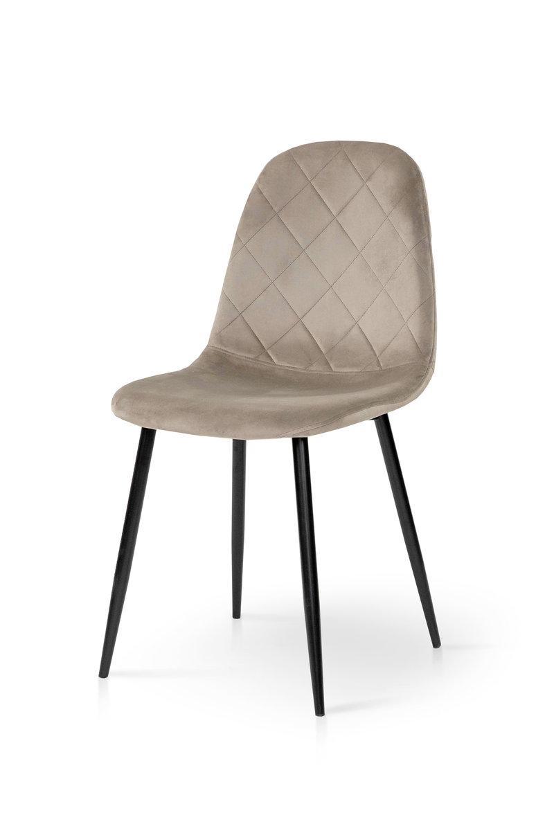 Стілець обідній Ембер-L велюр ніжки метал чорний (бежевий), фото 1