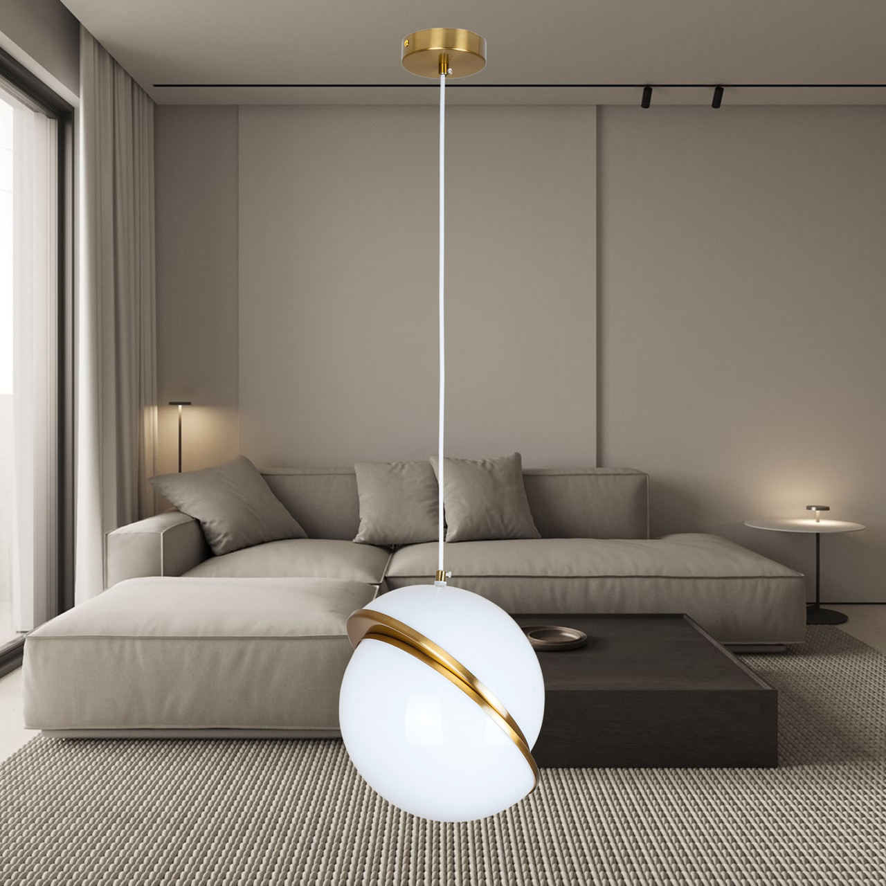 Бронзовий дизайнерський підвіс "Напівсфери" 25см (61-V1023-1 BRZ)