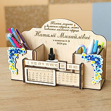 Еко матеріал! Органайзер Подарок учителю "Анютіни глазки". Подарок на День учителя. Подарунок для вчителя до 8 березня