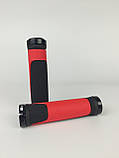 Ручка на кермо с замком червона. Велосипедні ручки на кермо. Грипси велосипедні ручки, фото 2