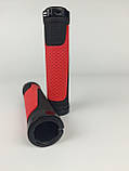 Ручка на кермо с замком червона. Велосипедні ручки на кермо. Грипси велосипедні ручки, фото 4