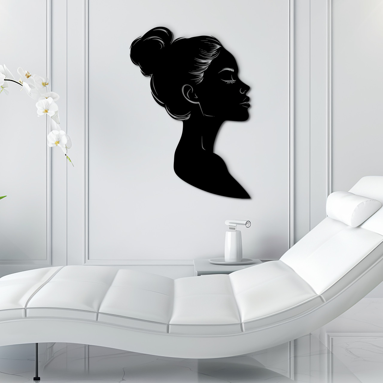 Дерев'яна картина на стіну декор для кімнати Профіль дівчини стиль лофт 25x18 см Woodyard (19017--25x18), фото 1