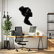 Дерев'яна картина на стіну декор для кімнати Профіль дівчини стиль лофт 25x18 см Woodyard (19017--25x18), фото 5