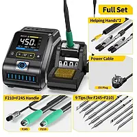 Fnirsi DWS-200 Паяльна станція з тримачами F245 і F210 + 9 жал, подвійна комплектація