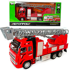 Машина пожежна метал пластик 1:38 звук світло інерція Автопром 24*5,5*10,5см (AP7513C)