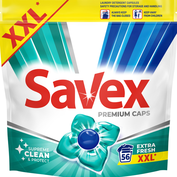 Капсули для прання універсал Savex Super Caps Extra Fresh 56 капс, фото 1