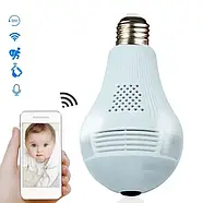 Панорамна IP WiFi камера відеоспостереження у формі лампочки з віддаленим доступом та оглядом 360 градусів B2, фото 2