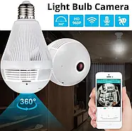 Панорамна IP WiFi камера відеоспостереження у формі лампочки з віддаленим доступом та оглядом 360 градусів B2, фото 3
