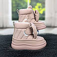 Чоботи дитячі зимові для дівчинки W.Niko рожеві з бантиком 5502_2, фото 4