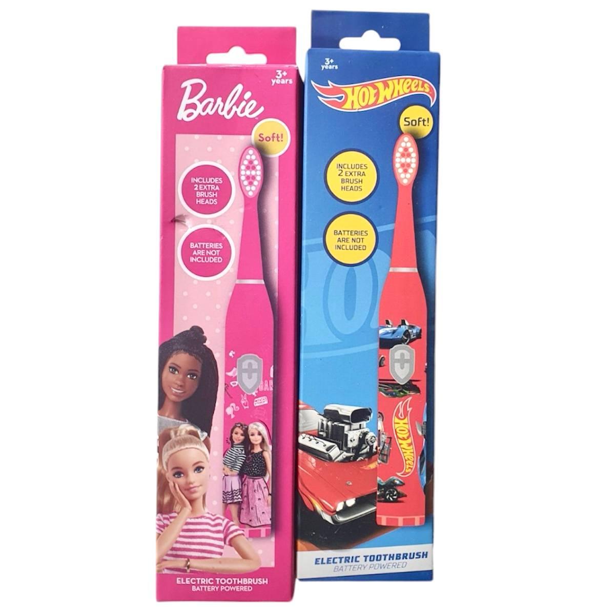 Електрична зубна щітка дитяча barbie або hot wheels