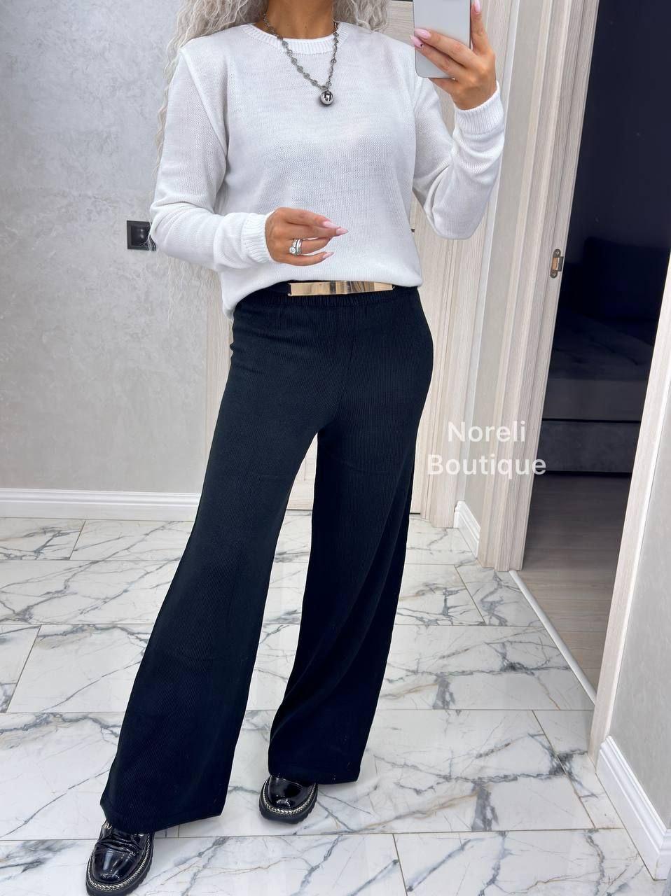 Стильні жіночі штани палаццо з пряжі