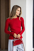 В'язаний светр лонгслів у смужку рубчик бавовна, фото 5