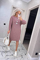 Плаття в'язане з довгим рукавом вовна, фото 4