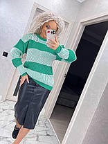 Жіночий теплий светр у смужку вовна, фото 3