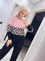 Жіночий теплий светр із візерунком напіввовна, фото 2