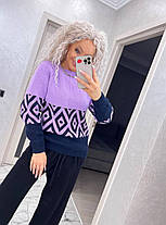 Жіночий теплий светр із візерунком напіввовна, фото 5
