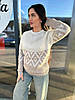 Жіночий в'язаний светр із візерунком напіввовна, фото 6