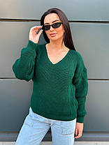 Жіночий теплий светр із декольте шерсть, фото 2