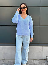 Жіночий теплий светр із декольте шерсть, фото 3