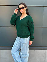 Жіночий теплий светр із декольте шерсть, фото 4
