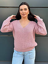 Жіночий теплий светр із декольте шерсть, фото 5