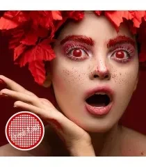 Червоні лінзи сіточка на Хелловін Vampire Block/ Кольорові лінзи сіточка червона на Гелловін, фото 1