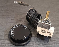 WY75C-E — Термостат для бойлера, капілярний із ручкою, Toff = 75, L трубки 850 мм, однофазний, 250V, 16A