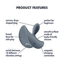 Анальна вібропробка Satisfyer Booty Absolute Beginners 2, для початківців, ввідна частина 3,5 см, фото 5