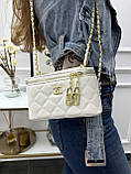 Сумка жіноча клатч Chanel Classic Lambskin білий Шанель, фото 2