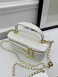 Сумка жіноча клатч Chanel Classic Lambskin білий Шанель, фото 3