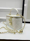 Сумка жіноча клатч Chanel Classic Lambskin білий Шанель, фото 4