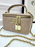 Сумка жіноча клатч Chanel Classic Lambskin бежевий Шанель, фото 4