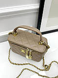 Сумка жіноча клатч Chanel Classic Lambskin бежевий Шанель, фото 2