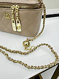 Сумка жіноча клатч Chanel Classic Lambskin бежевий Шанель, фото 3