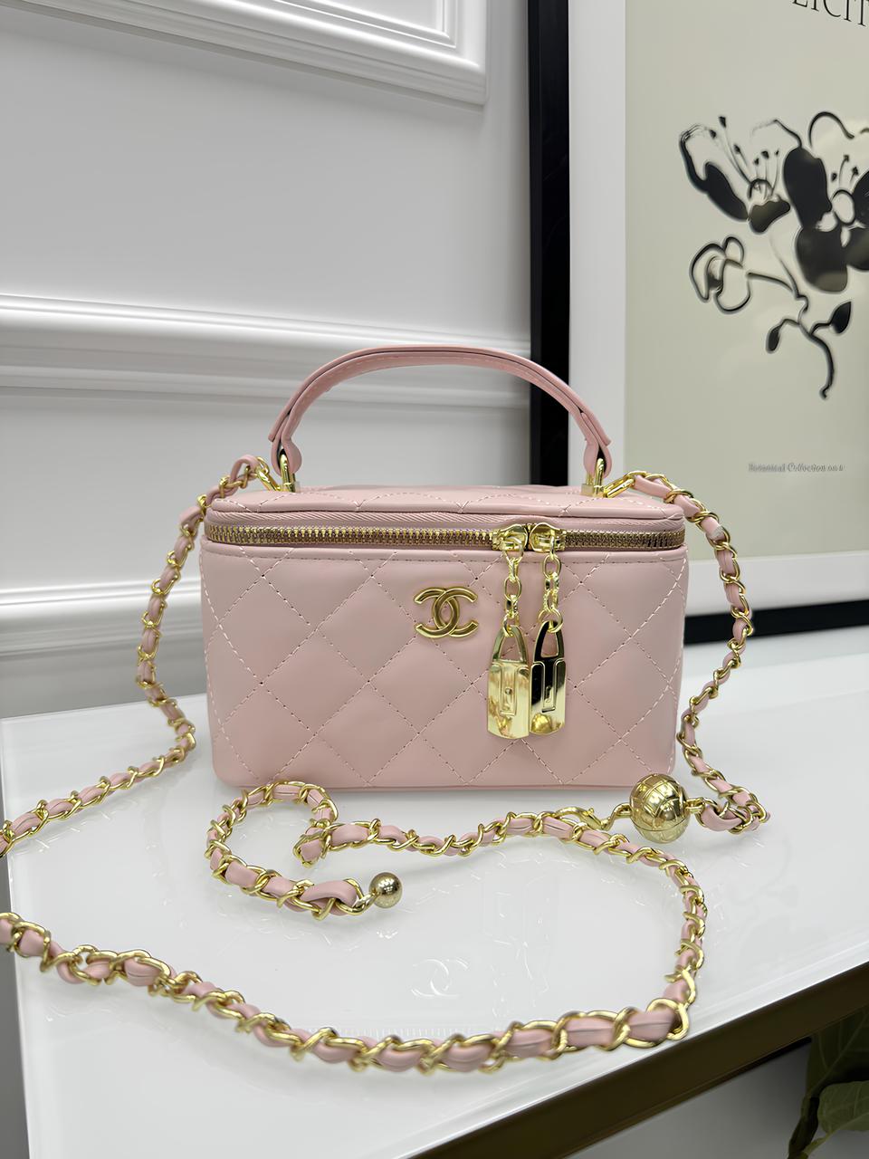 Сумка жіноча клатч Chanel Classic Lambskin рожевий Шанель