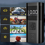 Портативний автомобільний насос 150PSI 12V з акумулятором 6000mAh — насос-повербанк для накачування шин та зарядки гаджетів, фото 4