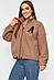Кофта жіноча на блискавці кольору мокко р.48-52 189250S, фото 2