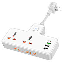 Сітковий підовжувач HOCO AC12 Reise 2-position expansion socket(PD30W/1C3A) (US) White