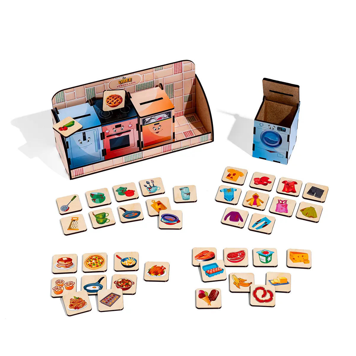 Чарівний комодик «Побутова техніка», дерев'яна іграшка, Ань-Янь, 12 * 8 * 24,5 см, від 3 років, (ПСД001), фото 1