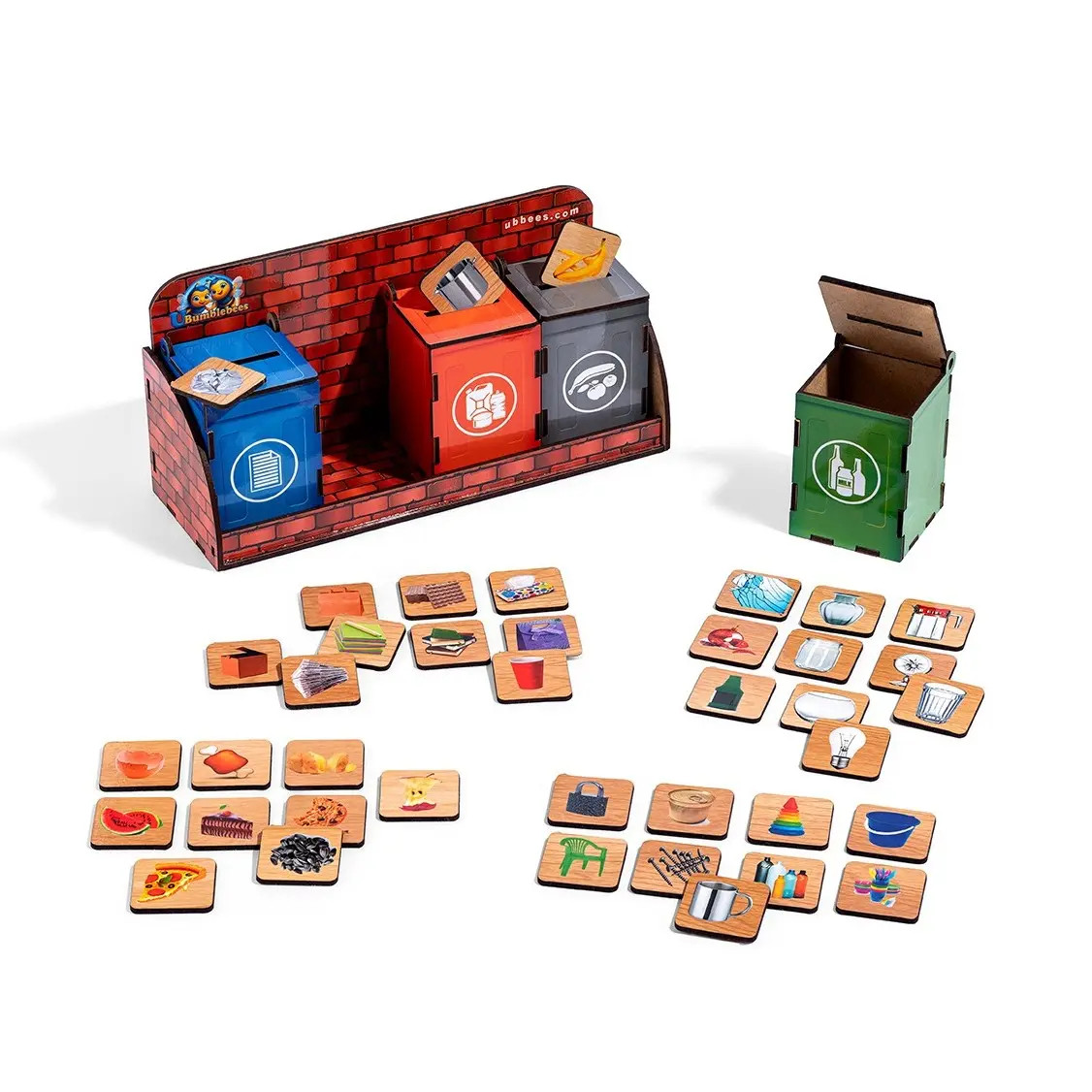 Чарівний комодик «Сортування сміття», дерев'яна іграшка, Ань-Янь, 12 * 8 * 24,5 см, від 3 років, (ПСД002), фото 1