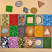 Дерев'яний пазл-сортер Дошки Сегена з візерунками - 2 (Пір'я), геометричні фігури Ань-янь 10*7,5 см (ПСД086), фото 4