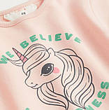 Джемпер світшот H&M дитячий на дівчинку р.134/140 - 8-10 років, двонитка (петелька), Єдиноріг, фото 3