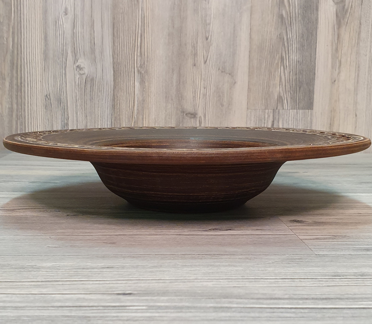 Тарілка для пасти і різотто з червоної глини  (тарілка шляпа)