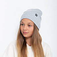 Шапка бавовняна Рубчик Puma (відворот) меланж